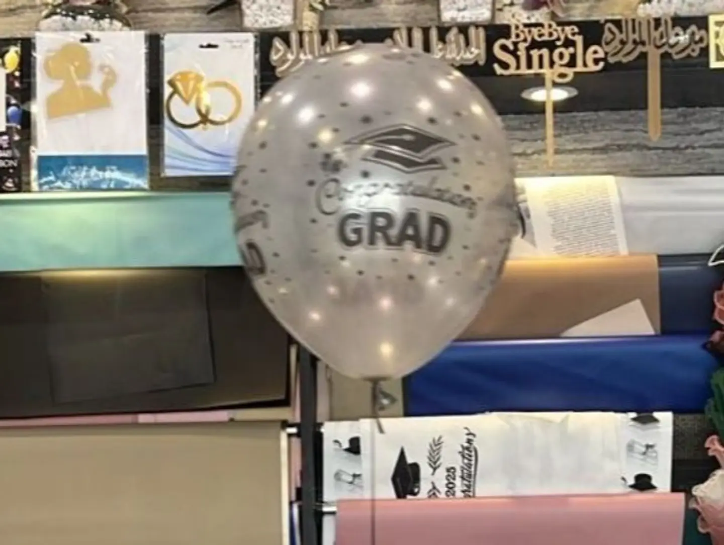 Silver Helium Balloon English Color