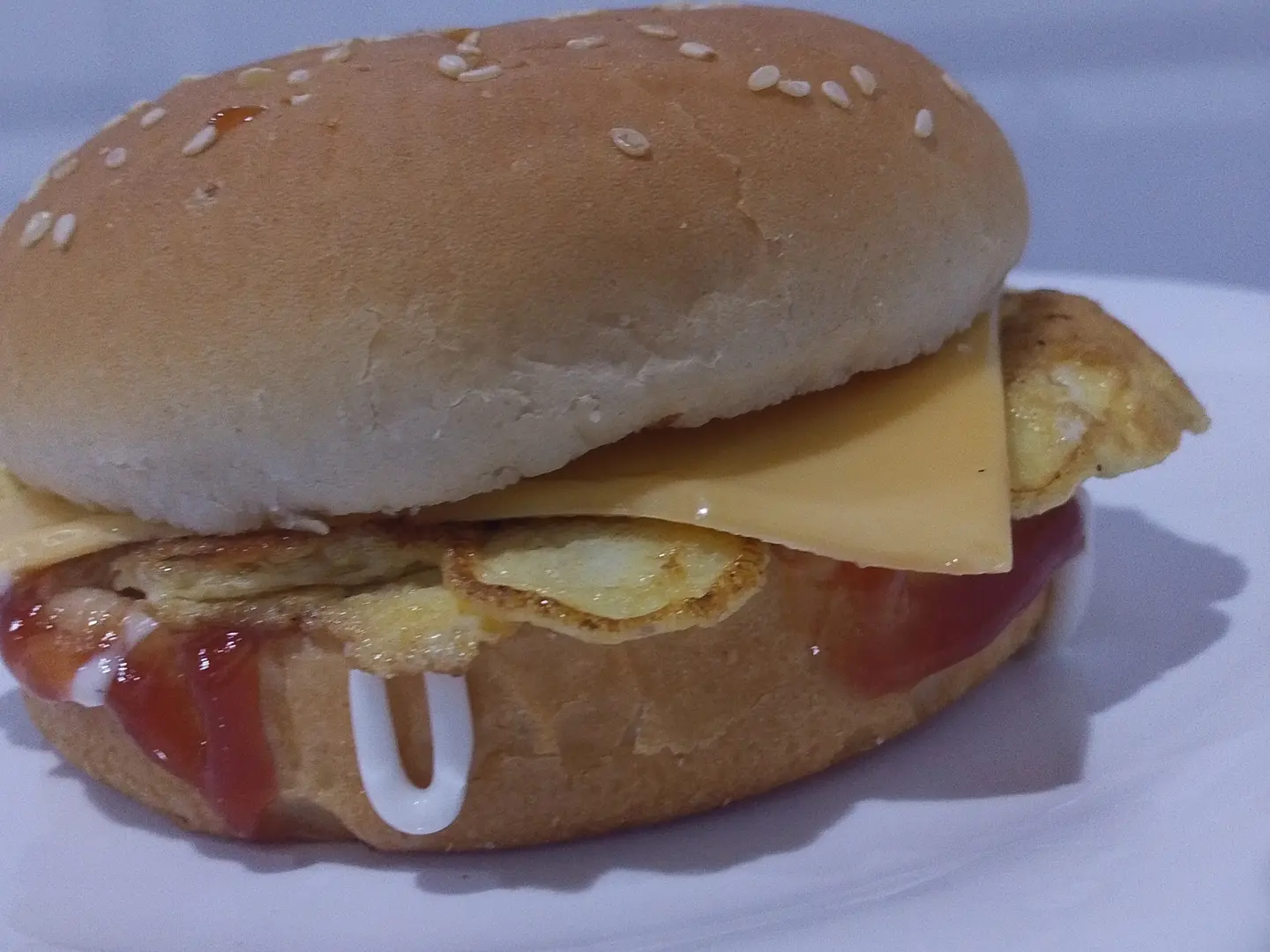 Round Fried Egg Sandwich