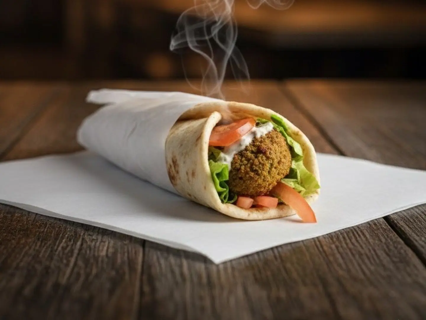 سندوتش فلافل مع الحمص والبيض