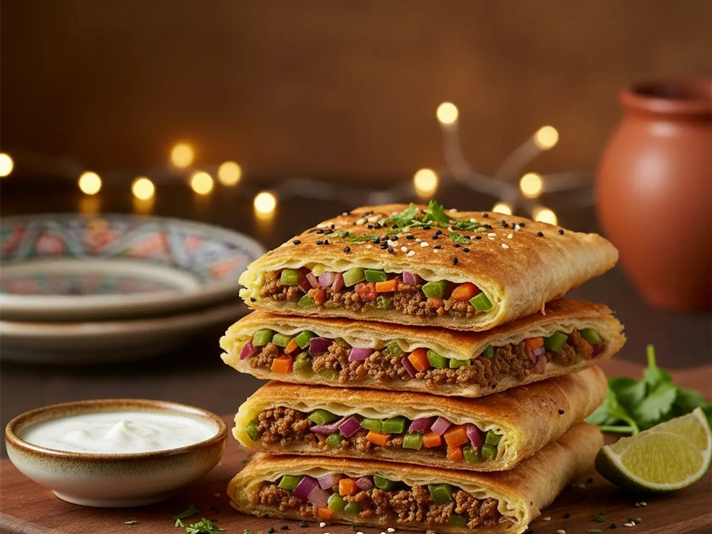 مطبق خضار لحم