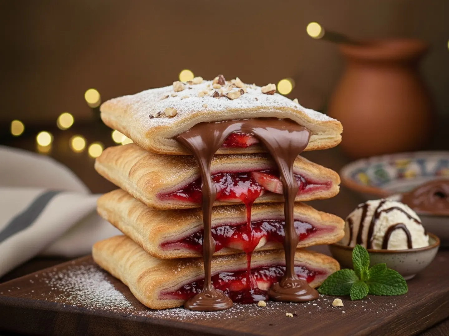 مطبق نوتيلا فراولة