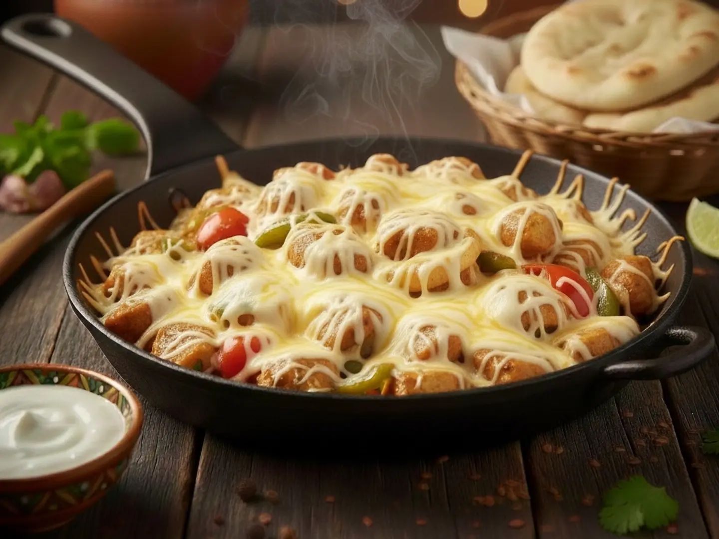 صحن مقلقل دجاج بالجبن