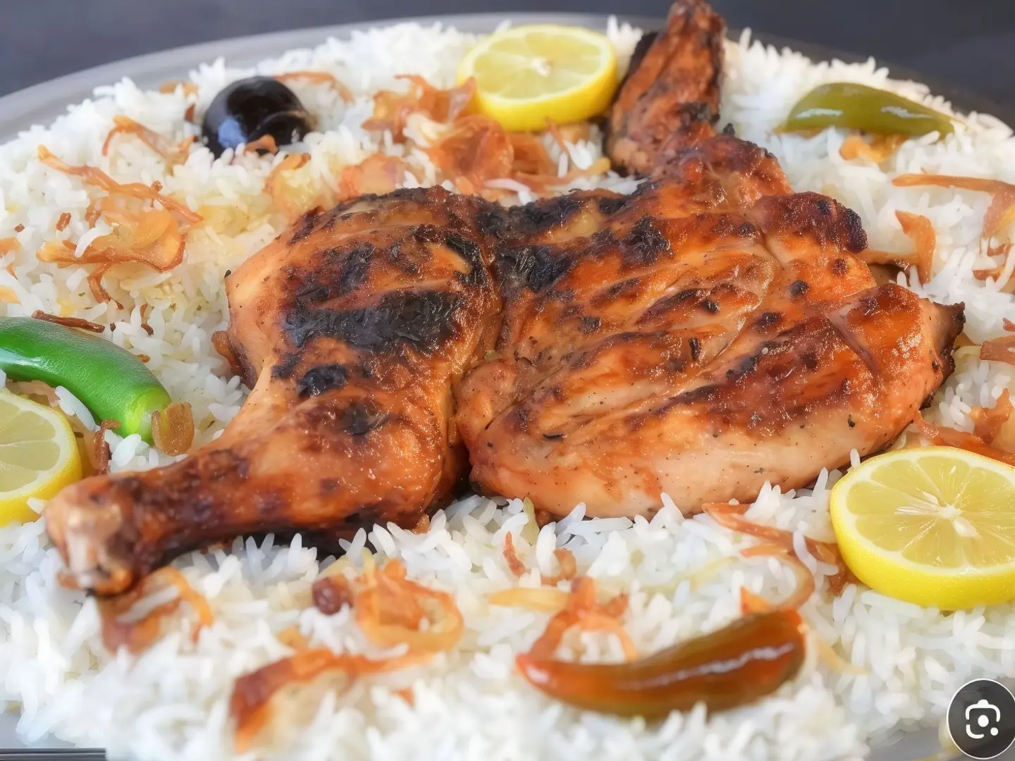 Half Charcoal Chicken With Rice