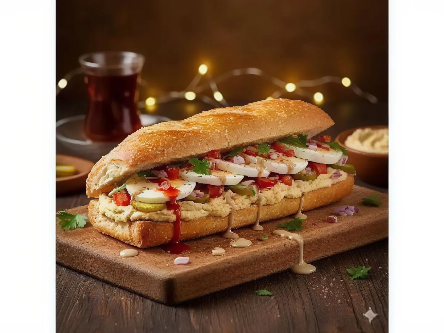 ساندوتش حمص مع البيض