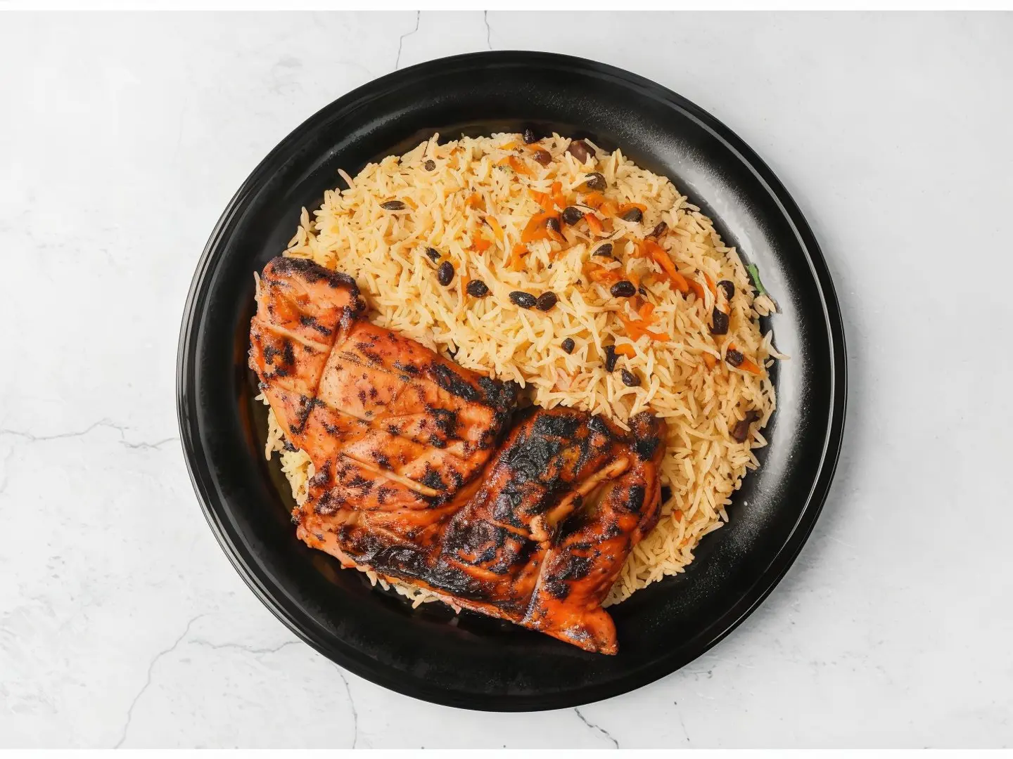 Charcoal Chicken With Rice - Quarter Of A Chicken