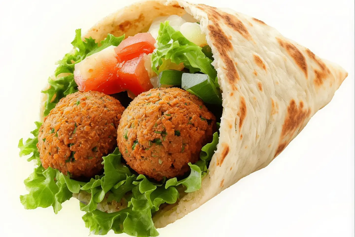طعمية فلافل مع كتشب مع ماينز بطاطس مع شطه