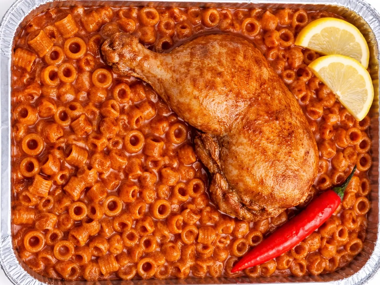 حبة دجاج كبسة هاندا مكرونه