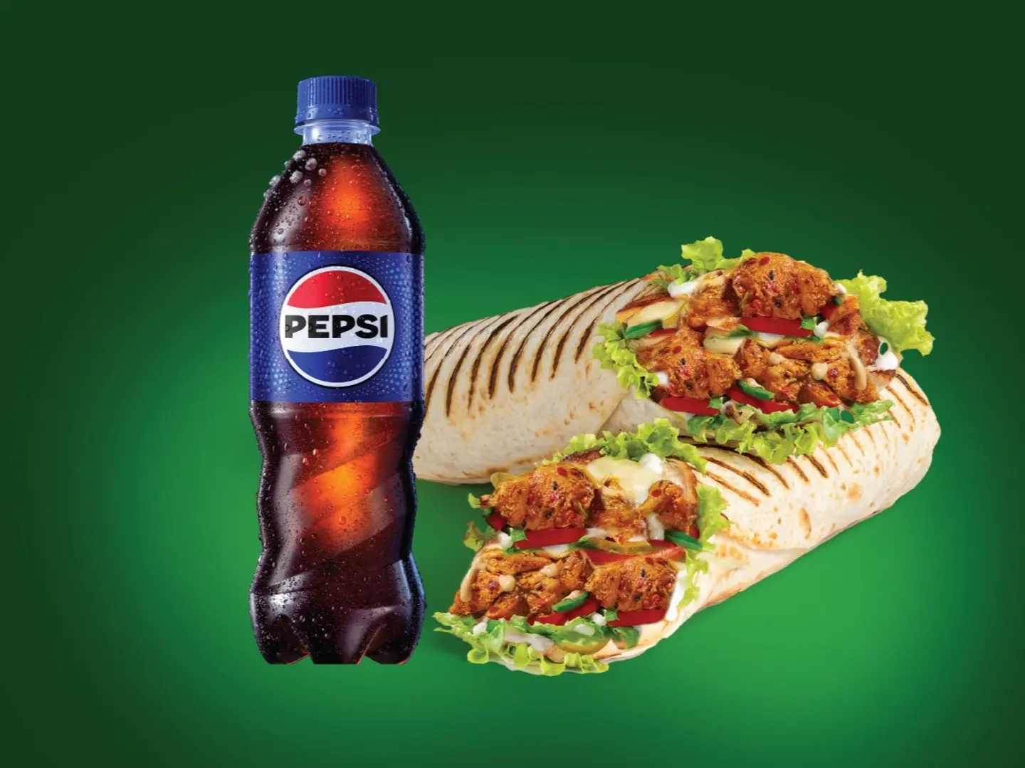 Achari Chicken Wrap+Pepsi