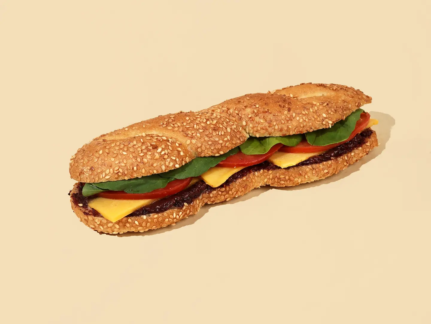 Simit Cheddar Cheese Sandwich