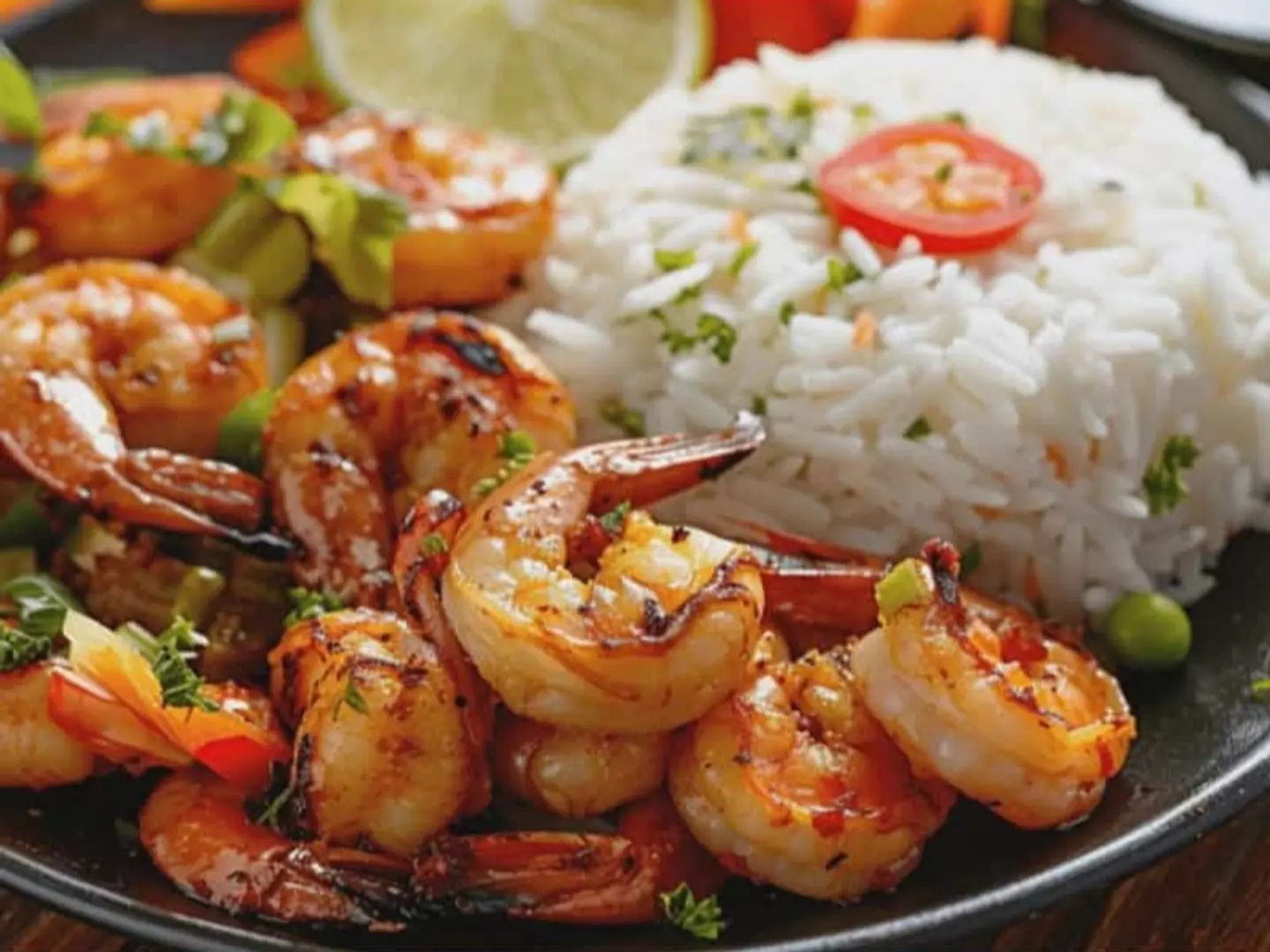 كيلو جمبري مشوي مع الأرز الأبيض بالبهارات وثومية وطحينة وصوص حار