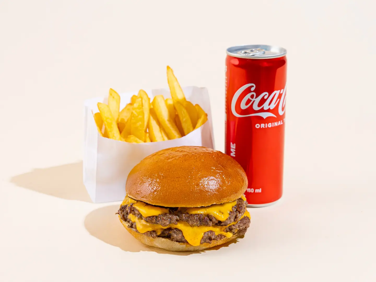 Double Burger + Fries + Soft Drink