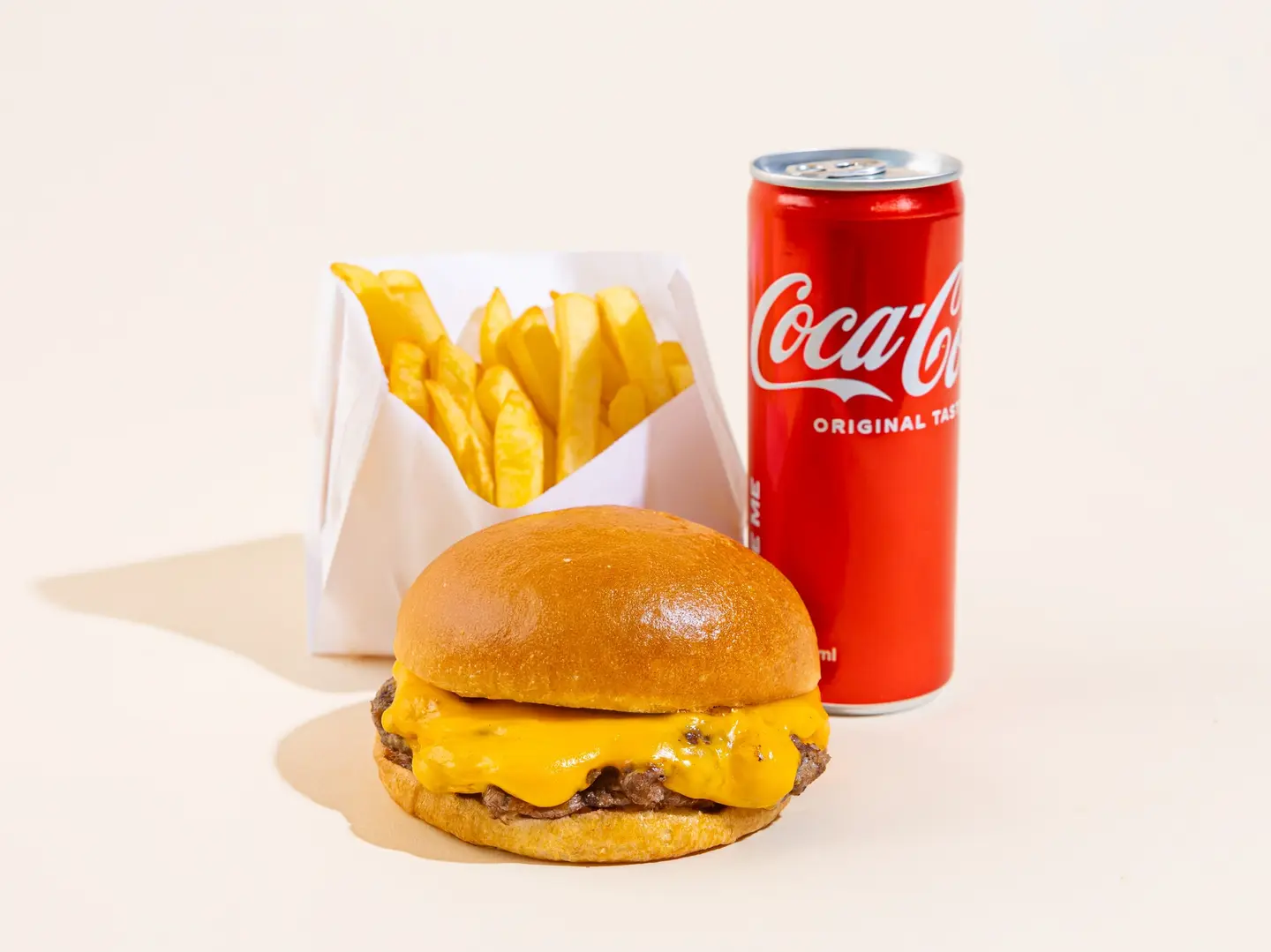 Single Burger + Fries + Softdrink