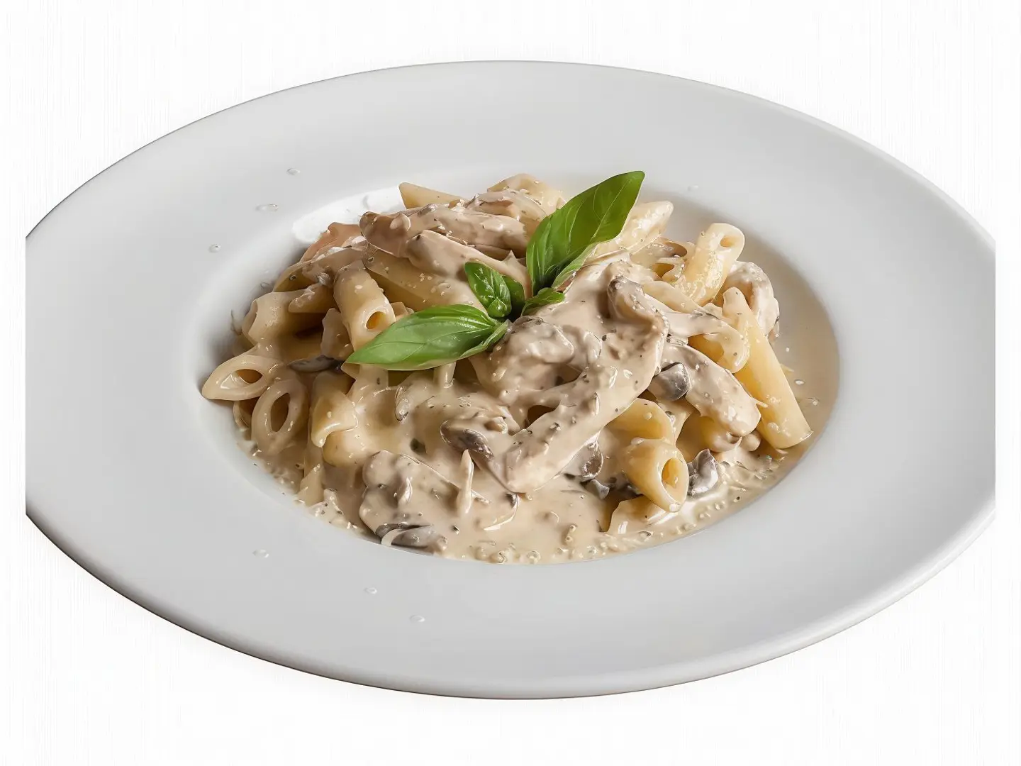 Chicken And Mushroom Pasta With White Cream Sauce
