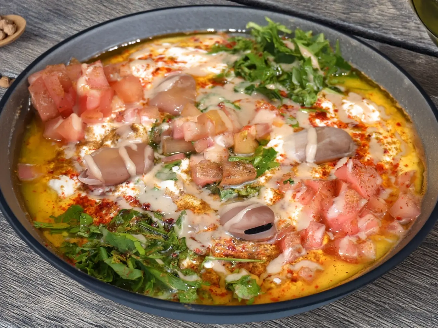 فول شامي باللبن