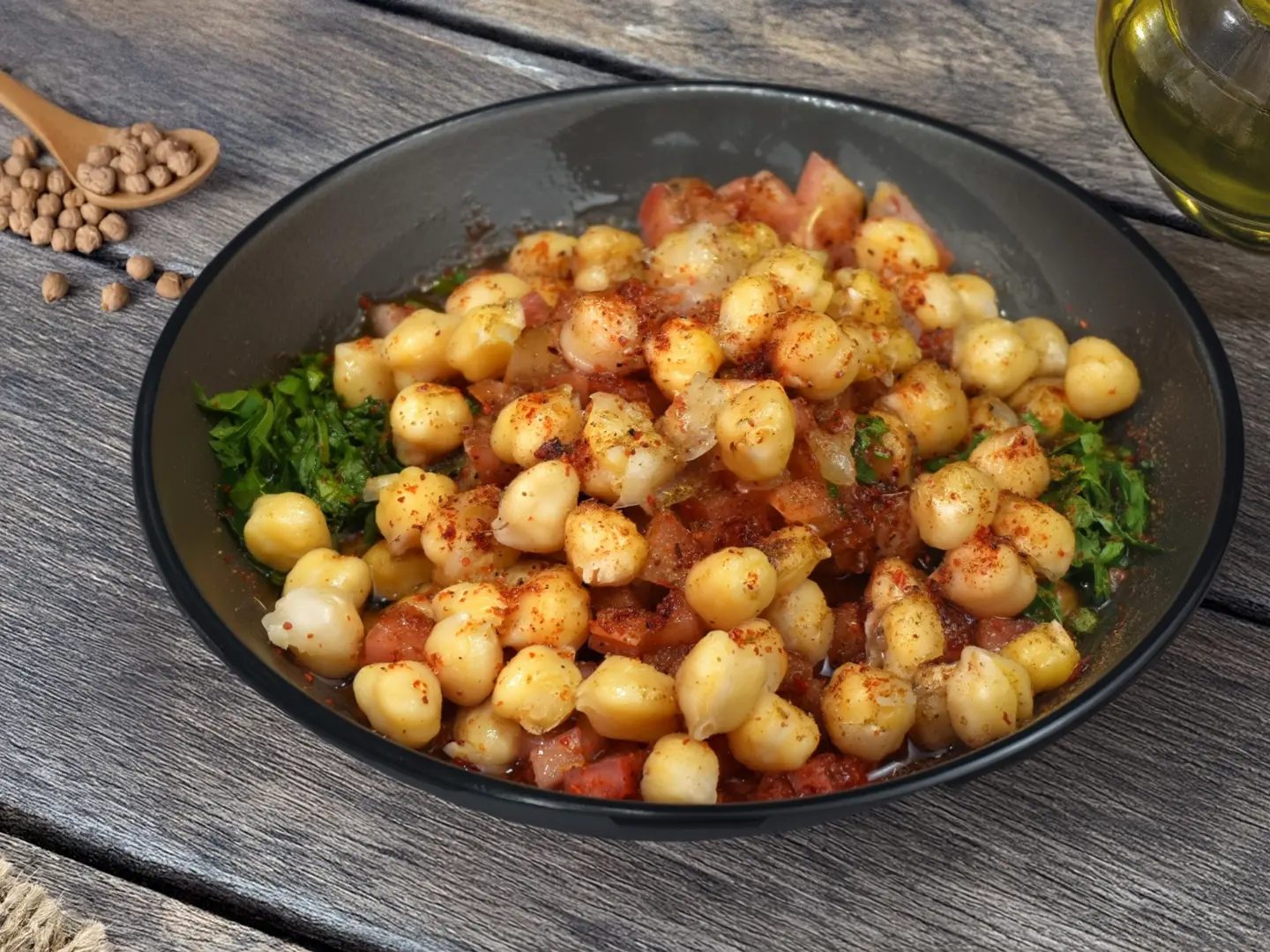 حمص حب بزيت الزيتون