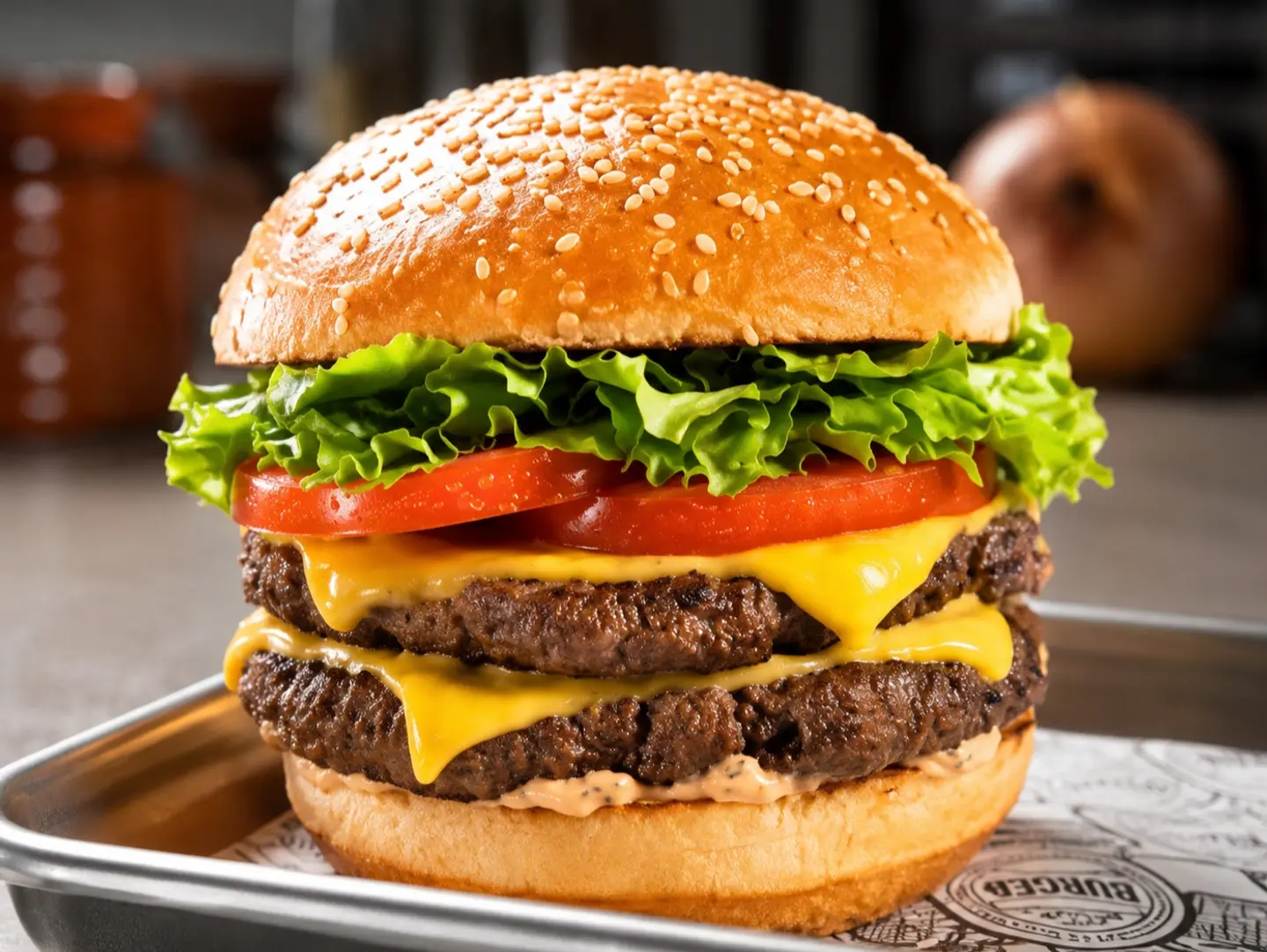 Double Meat Burger With Double Cheese