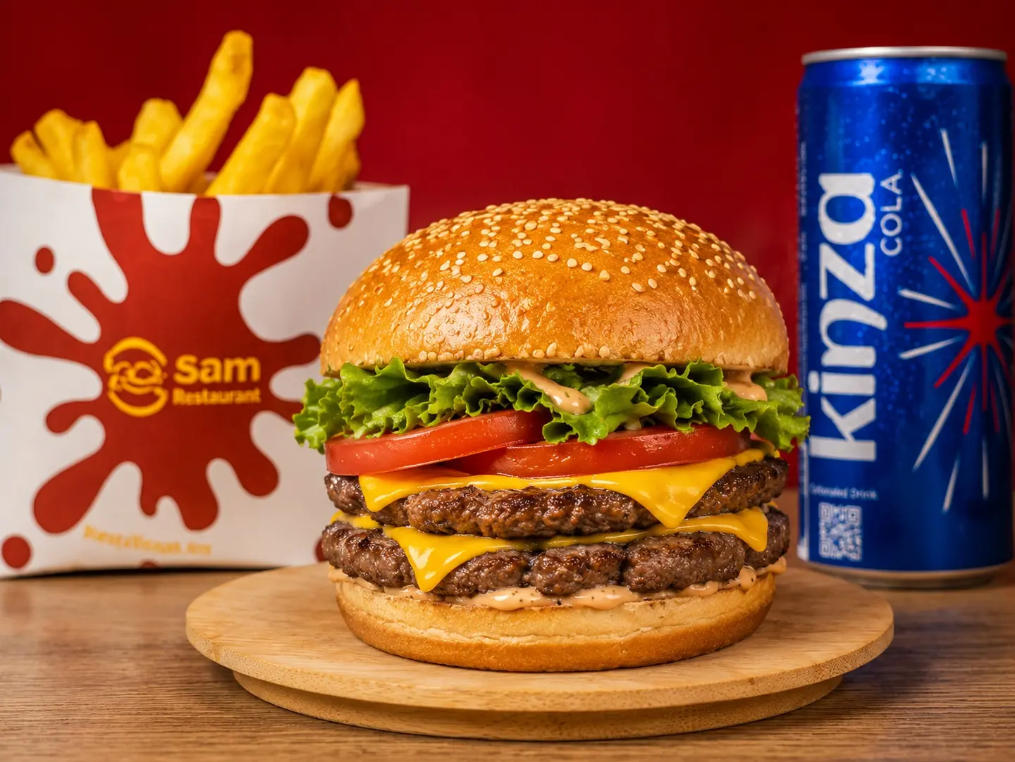 Double Meat Burger With Double Cheese Meal