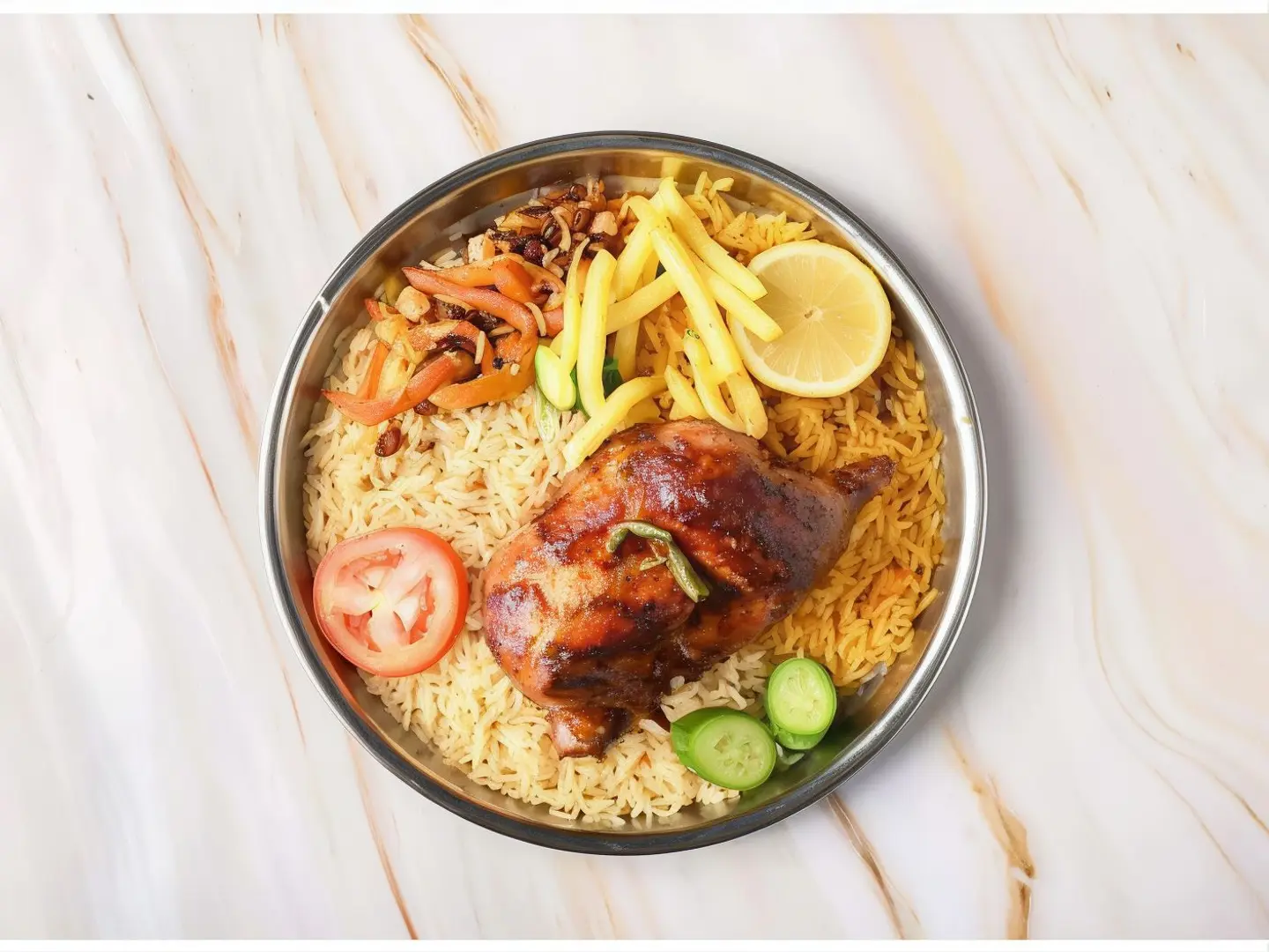 Half Spicy Grilled Chicken And Bukhari Rice