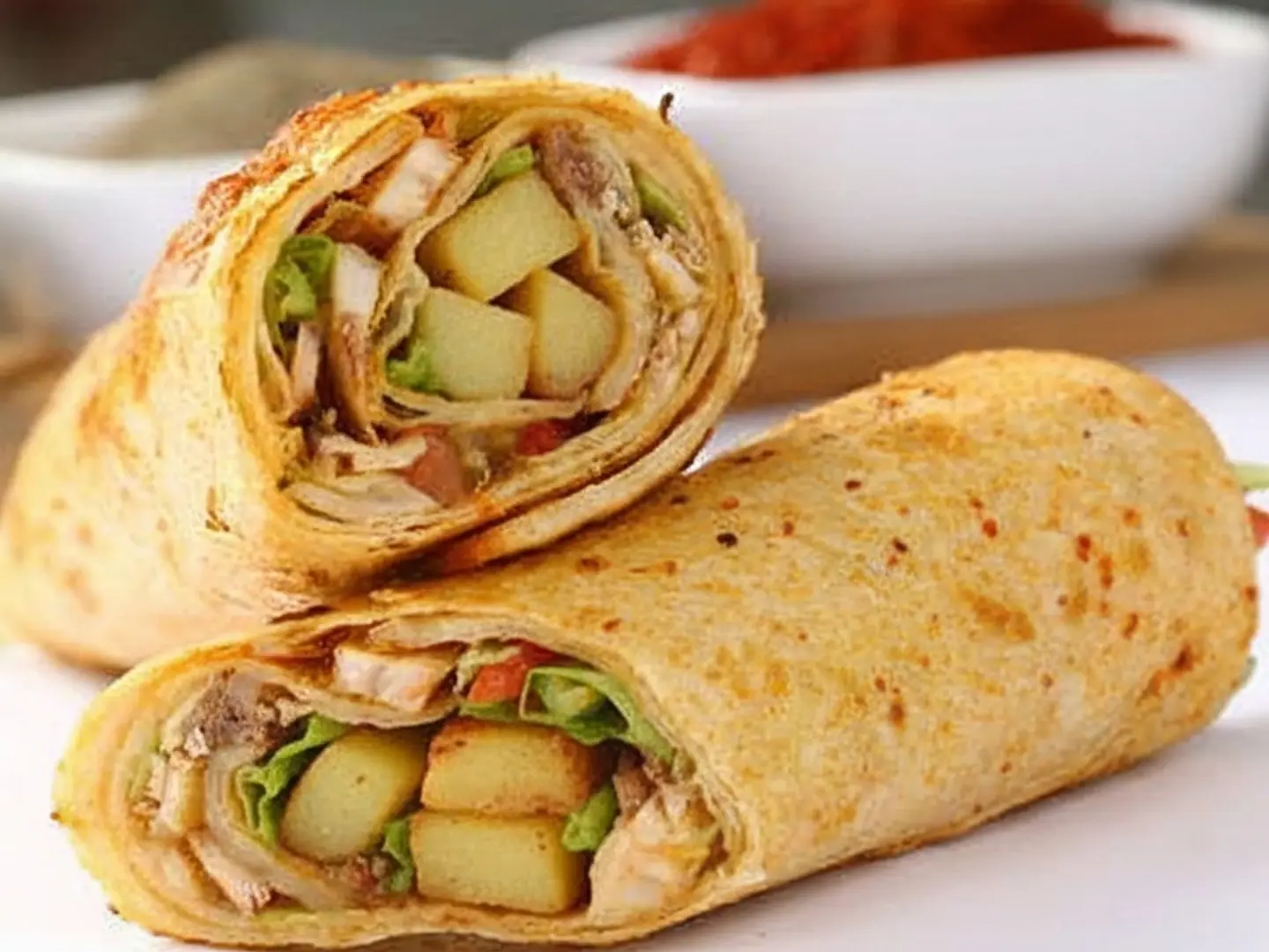 Tortilla Chicken Sandwich Red Bread