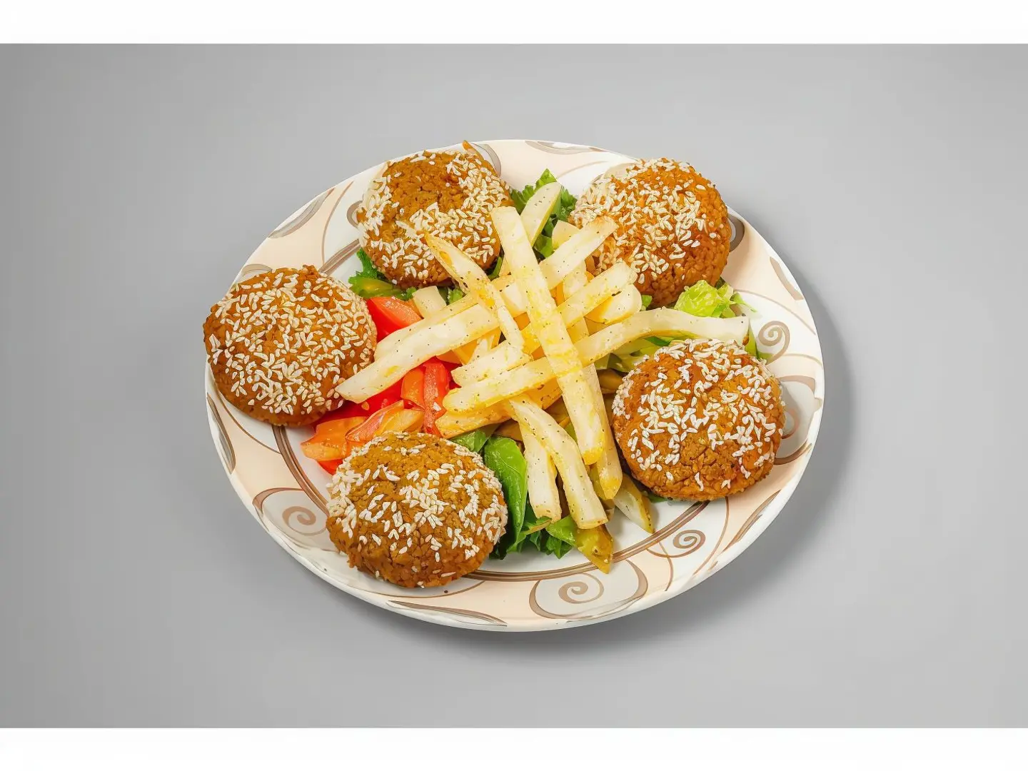 طبق فلافل مع بطاطس