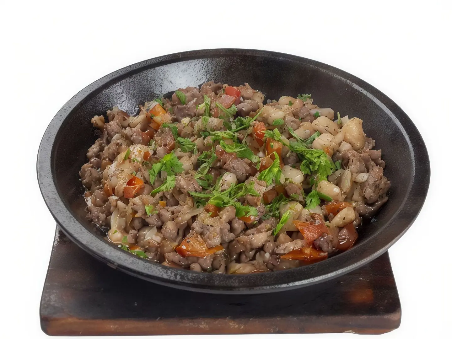 Hamousa, Meat, Chickpeas.