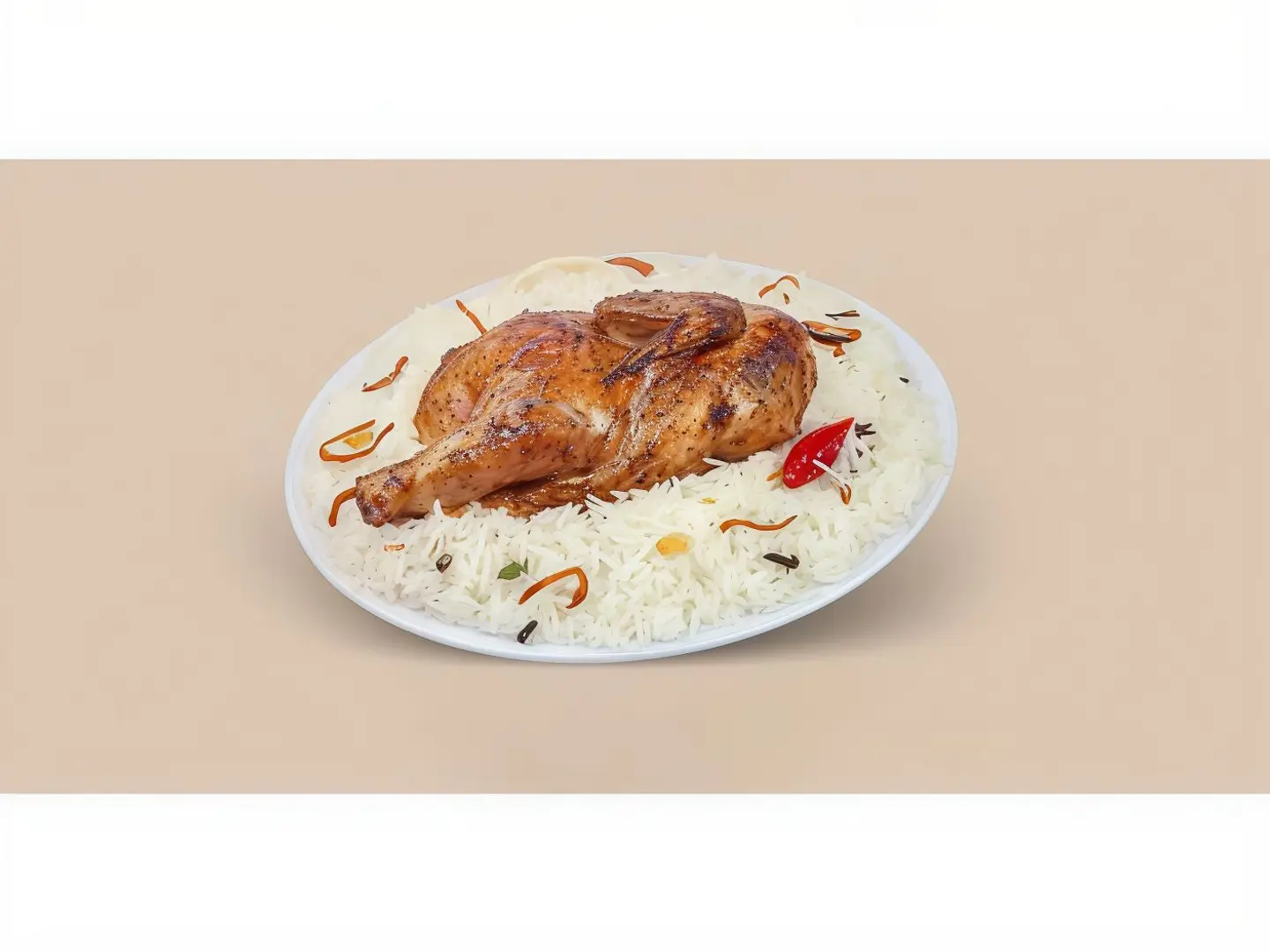 Whole Grilled Chicken With Rice