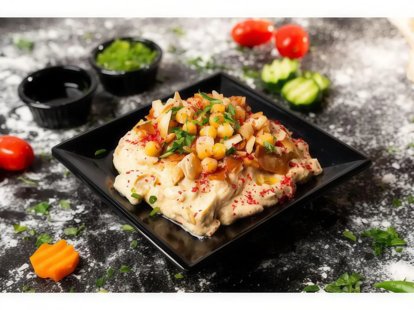 Hummus Fattah And Almond And Olive Oil - Large
