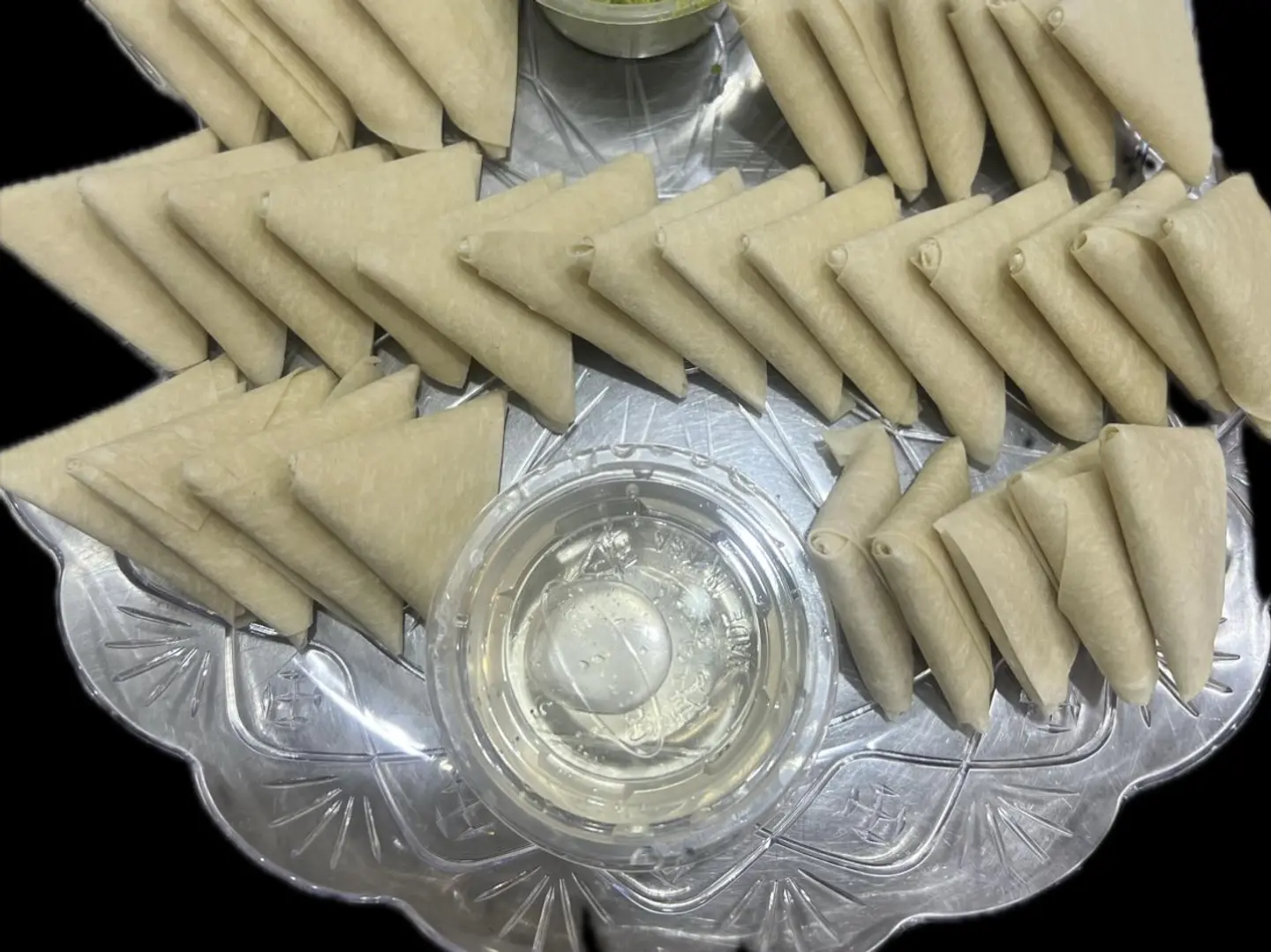 Mini Samboosa With Kiri Cheese And Syrup