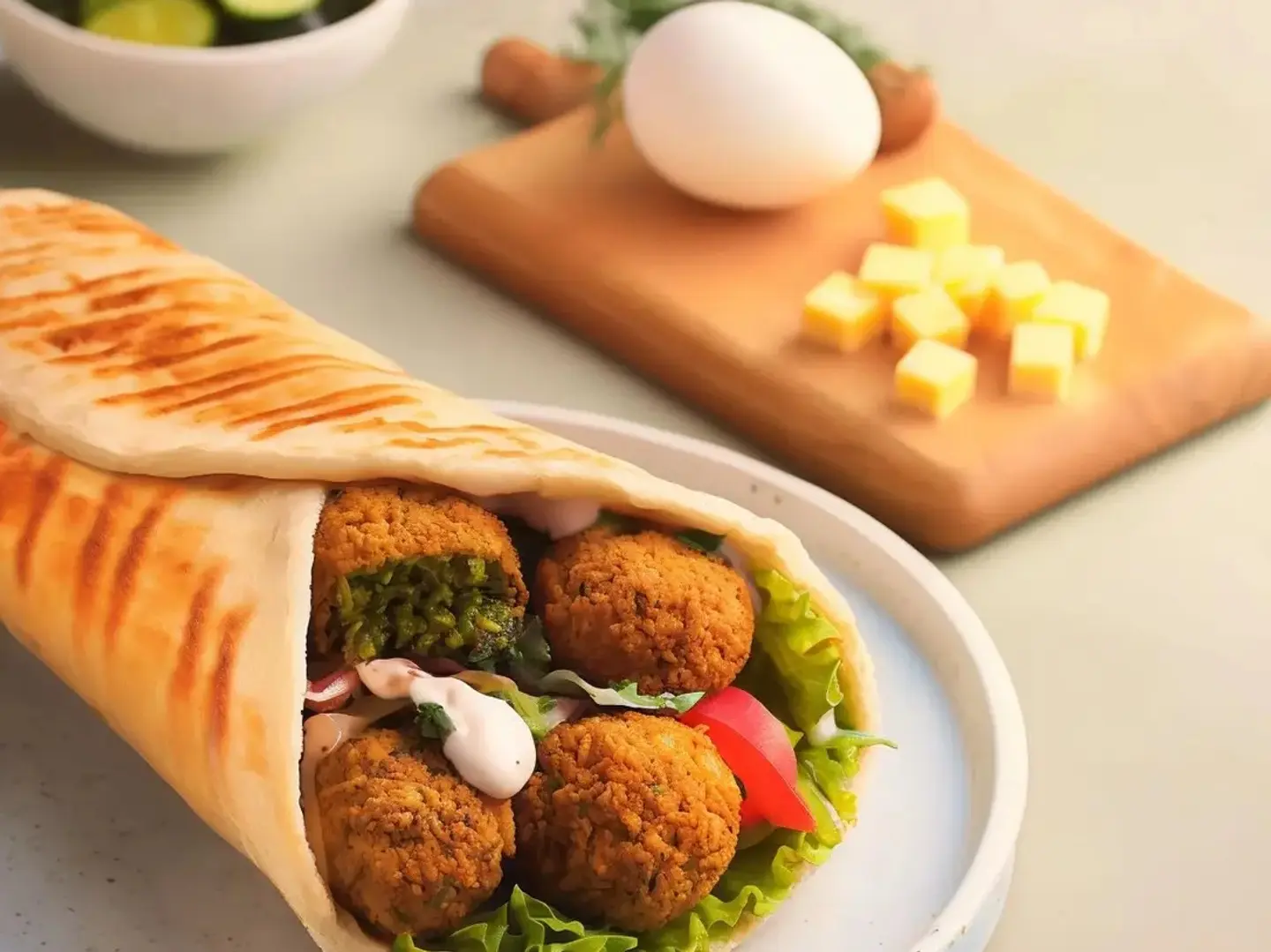 Falafel With Eggs And Cheese