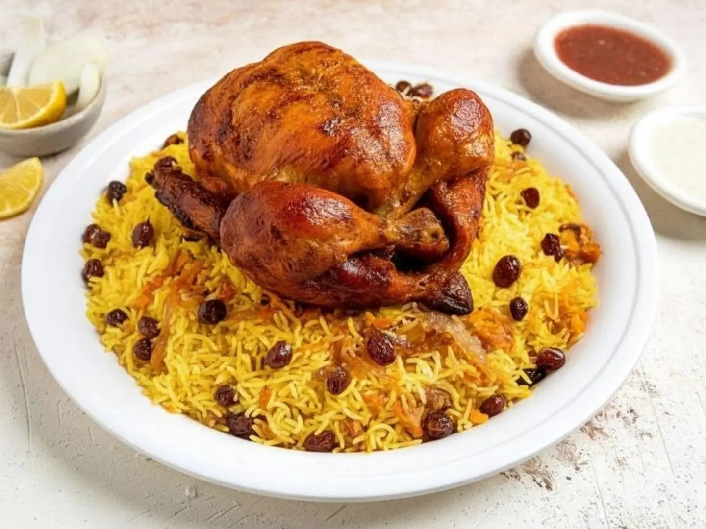 Whole Grilled Chicken With Rice