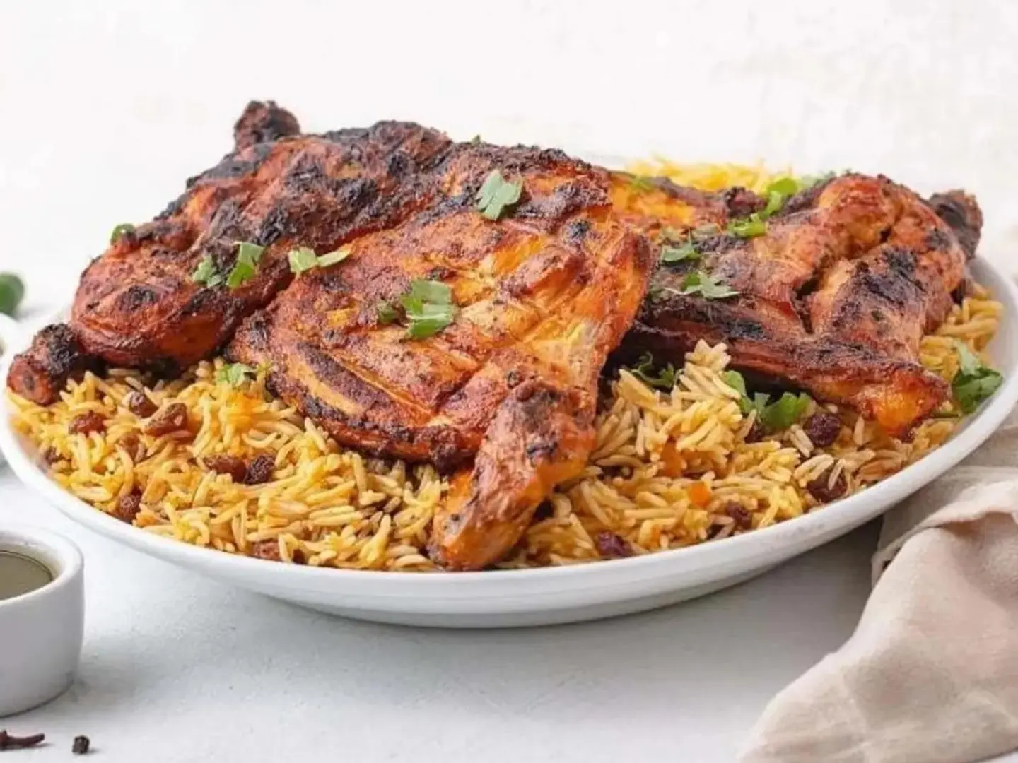 Whole Charcoal Chicken With Bukhari Rice