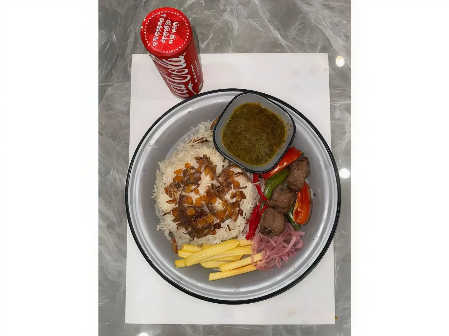 Beef Cubes Skewer Meal With Rice