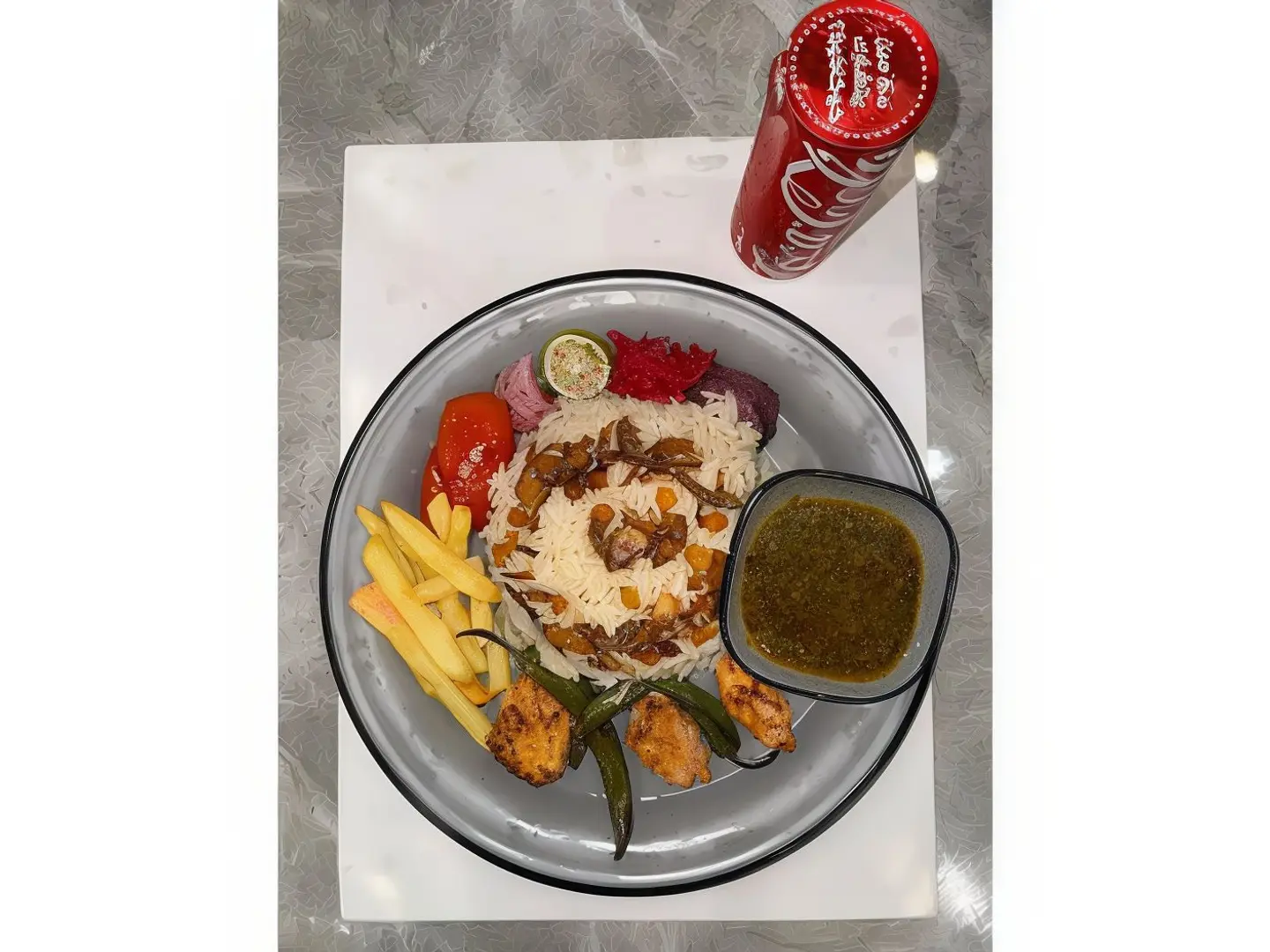 Shish Tawouk Skewer Meal With Rice