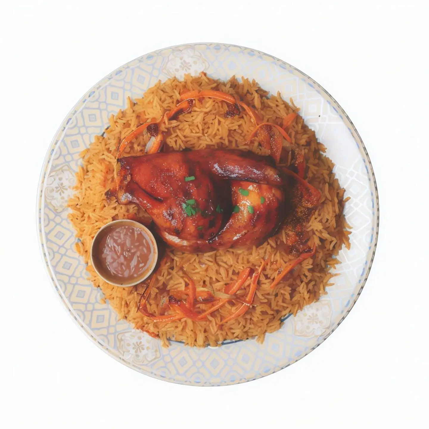 Half Grilled Chicken With Rice