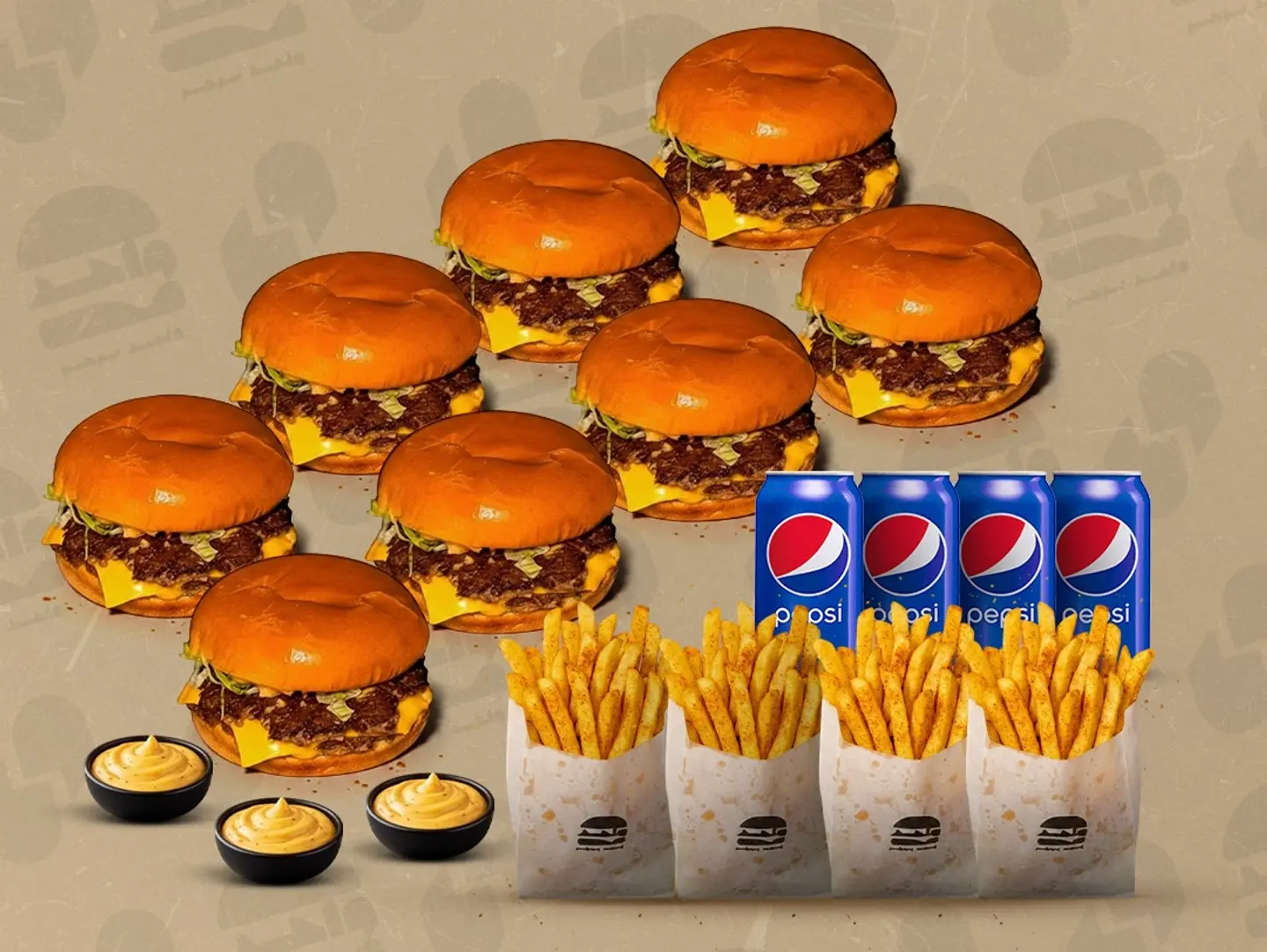 Family Deal 8 Double Beef Burgers