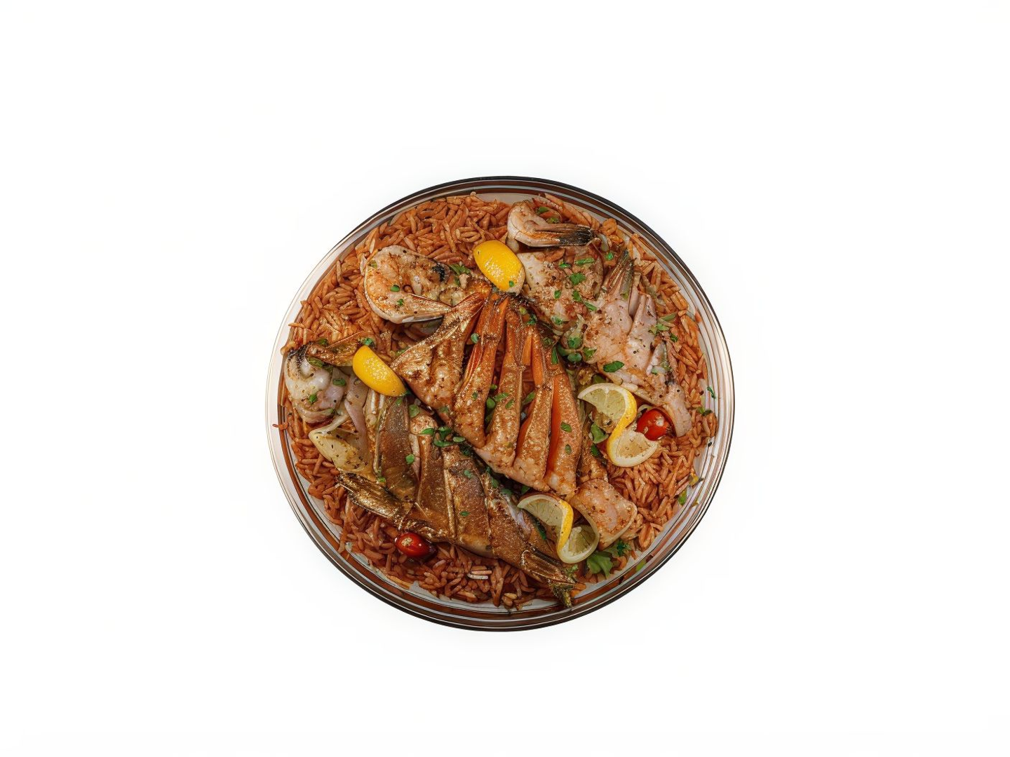 وجبه ربيان مشوي مع الارز