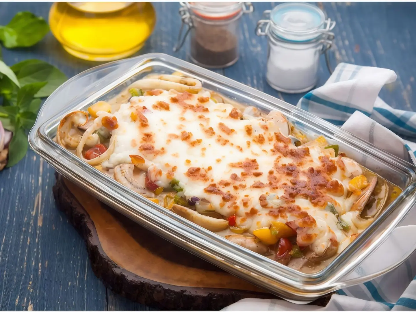 طاجن سي فود مشكل ابيض كبير