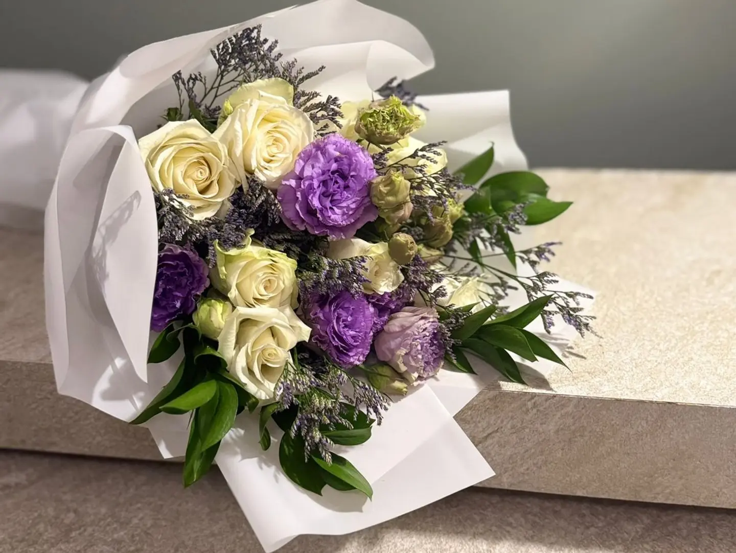 Purple And White Bouquet