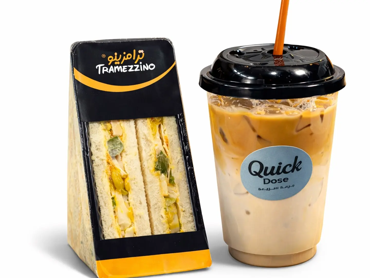 Any Type Of Cold Coffee With Any Type Of Club Sandwich. Write It In The Notes.