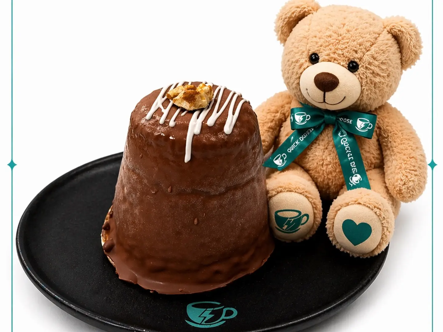 Molten Cake With A Teddy Bear Gift.
