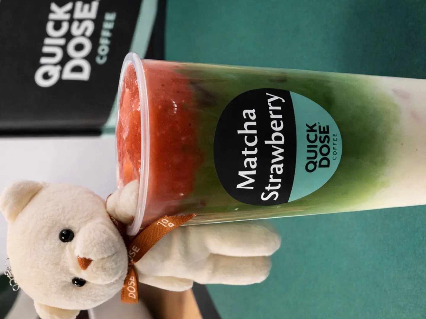 Strawberry Matcha With A Teddy Bear Gift