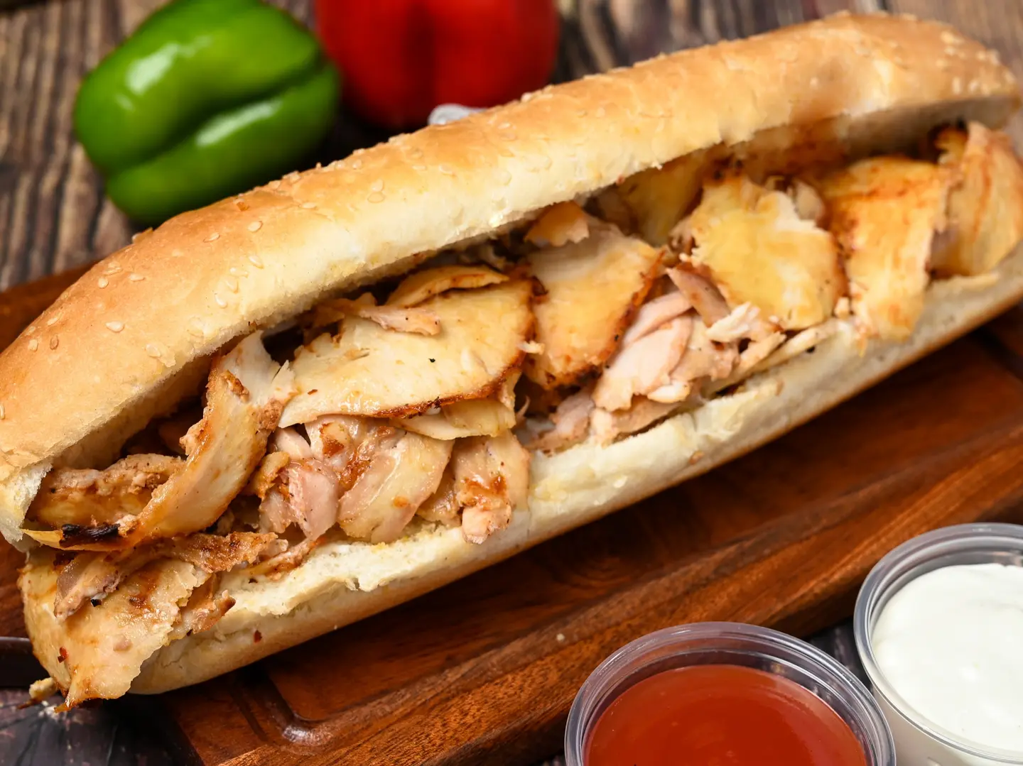 Large Chicken Shawarma Sandwich, Samooli Bread, On Charcoal
