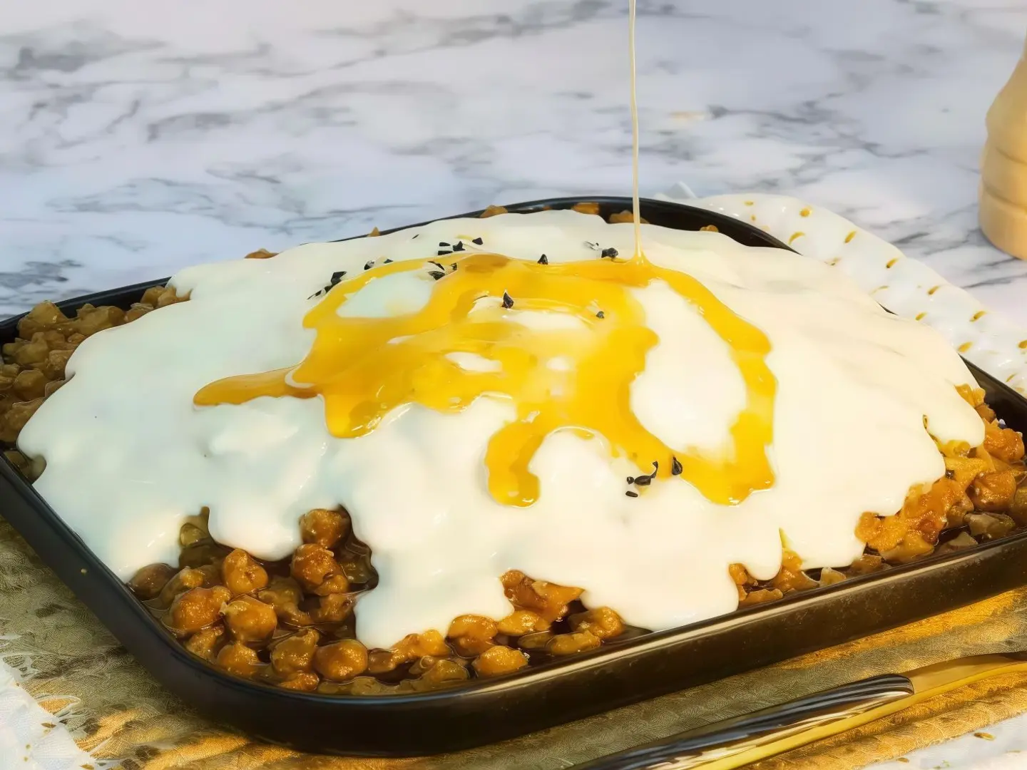 فتة القشطة عسل