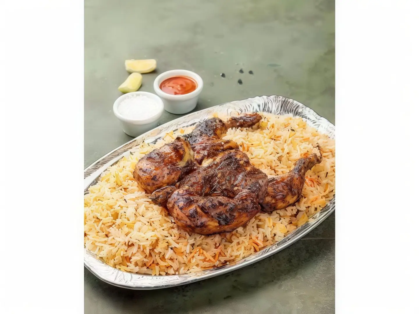 Whole Charcoal Chicken With Rice