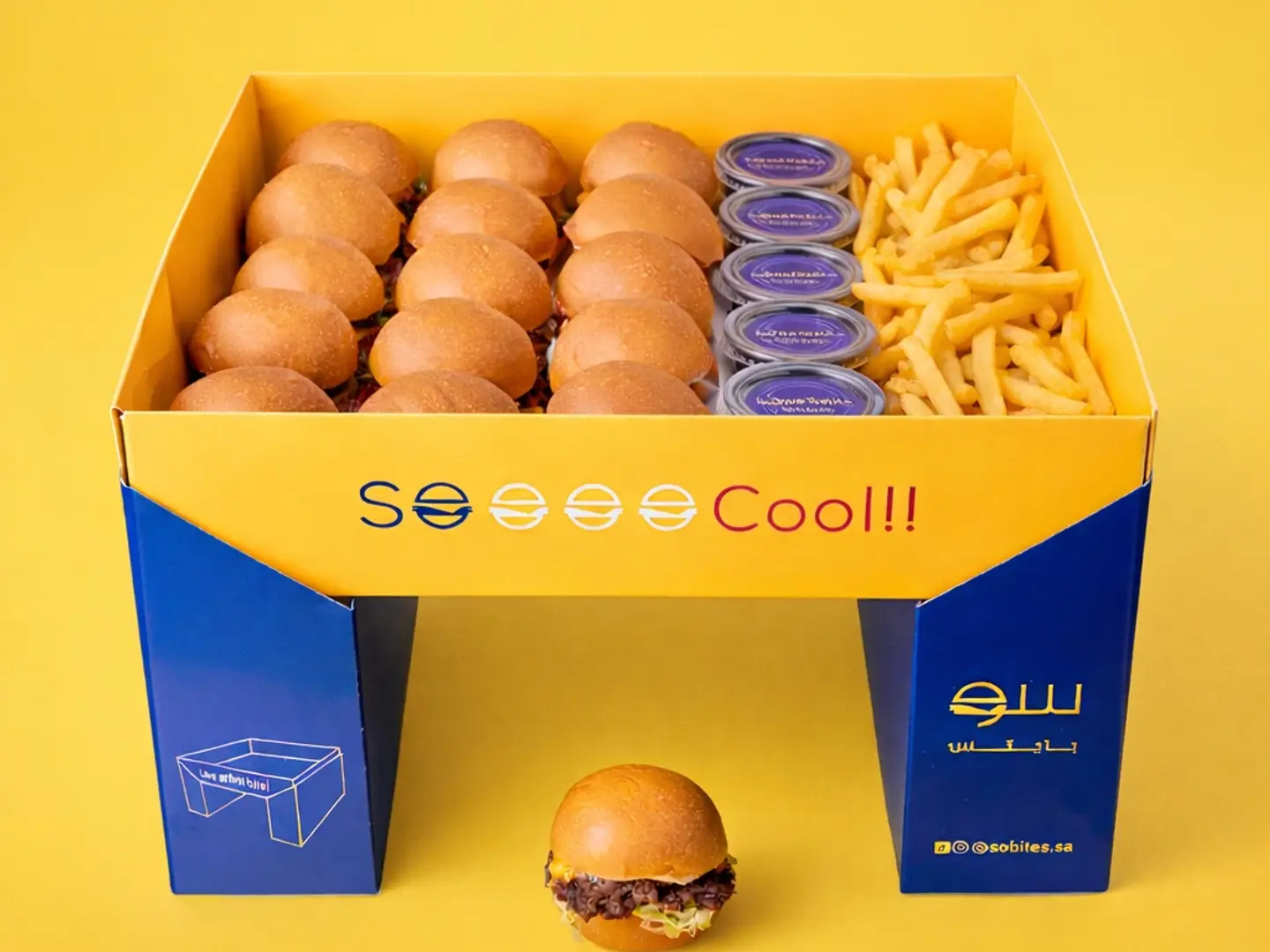 سو بيف سلايدرز١٥ حبه مع بطاطس