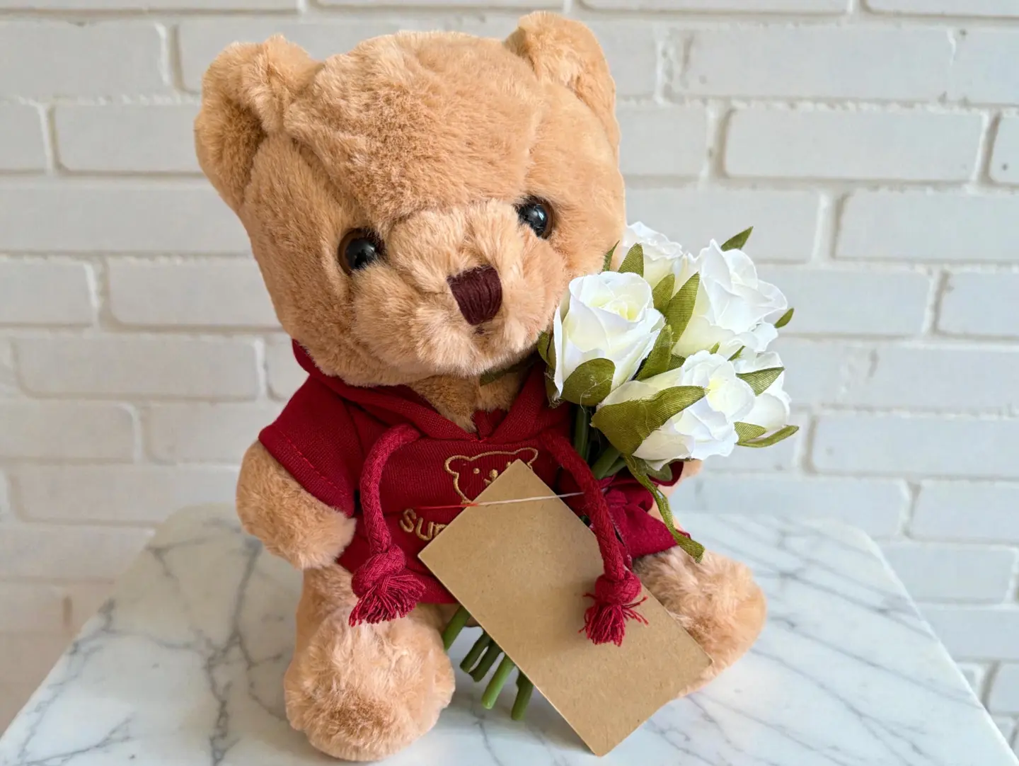 Teddy Bear With Natural Flowers