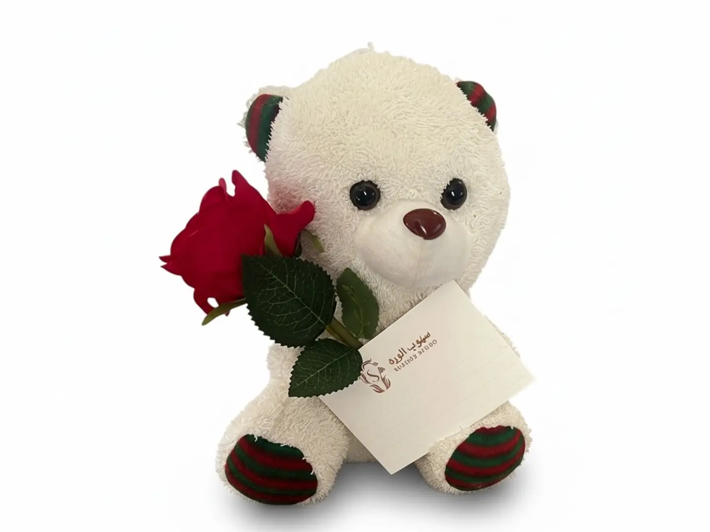 دبدوب مع ورده حمراء (صناعي)