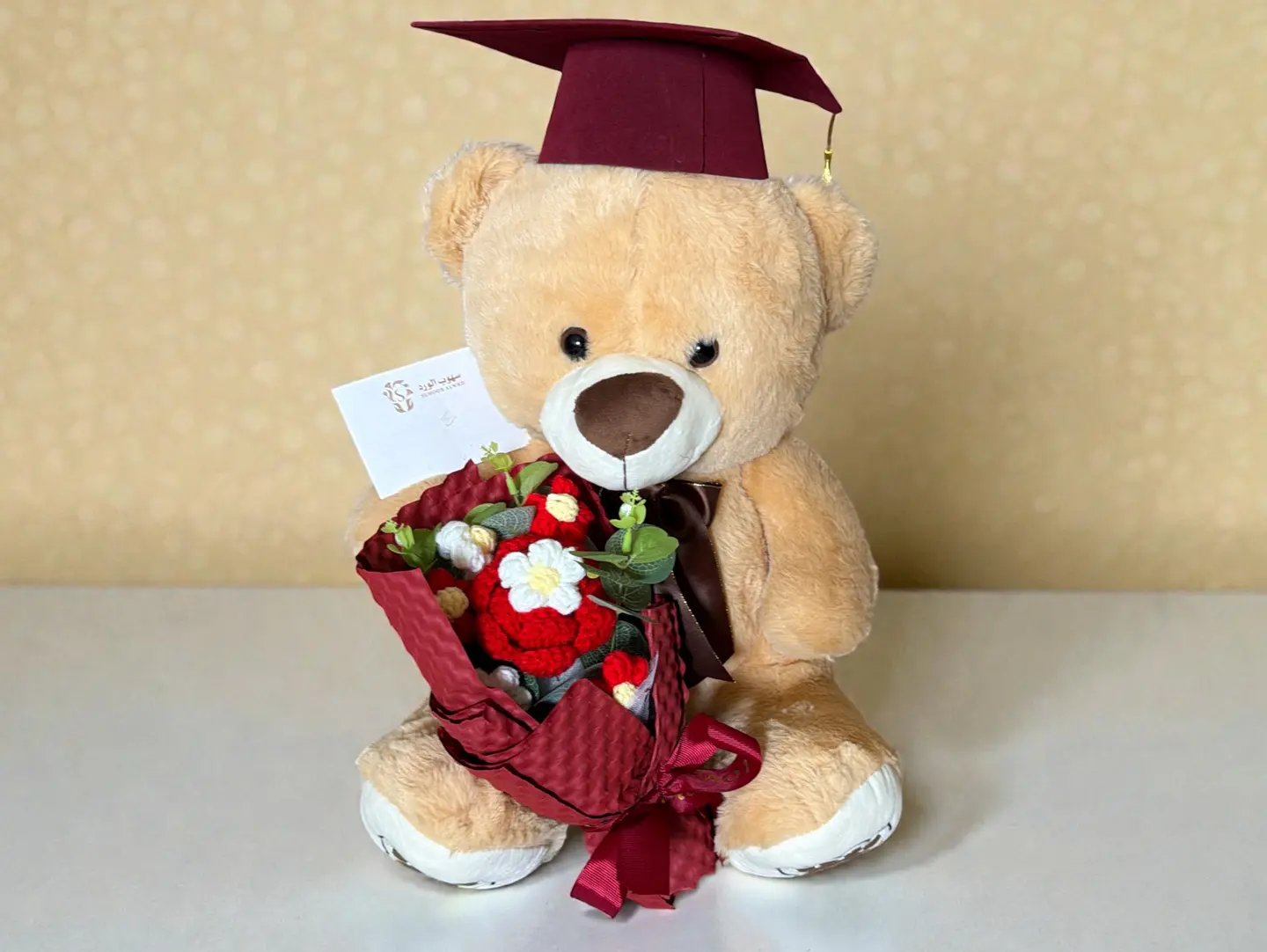 Royal Graduation Teddy Bear (Crochet Rose)