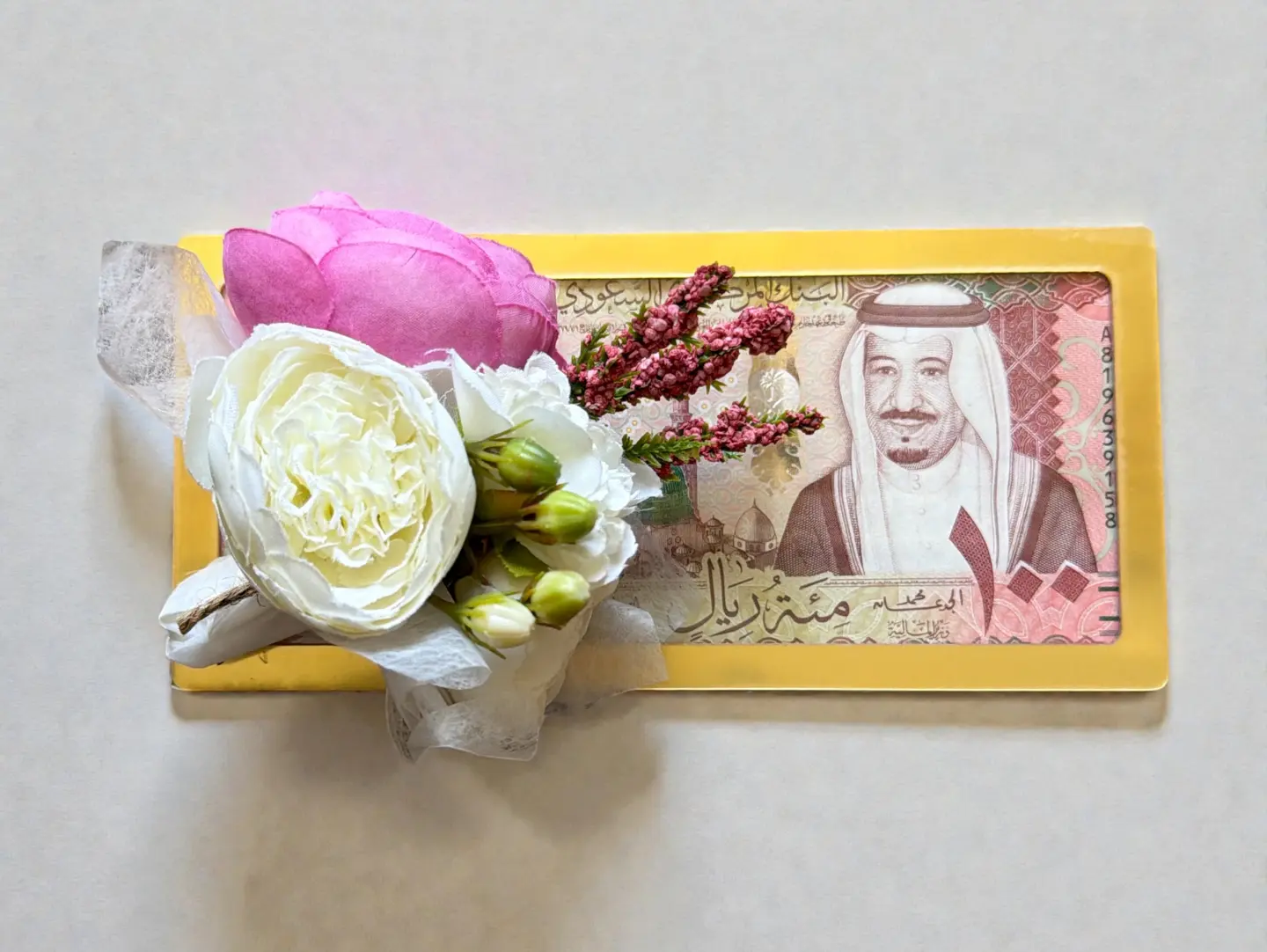 Money Envelope With An Artificial Rose Touch