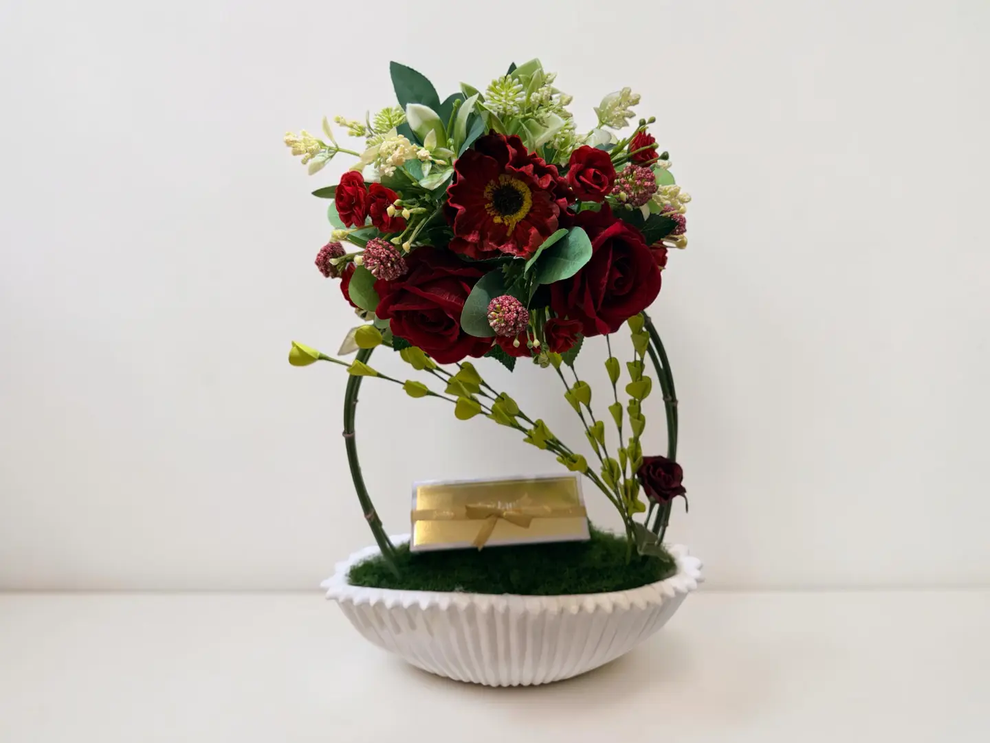 Velvet Elegance Arrangement With Chocolate
